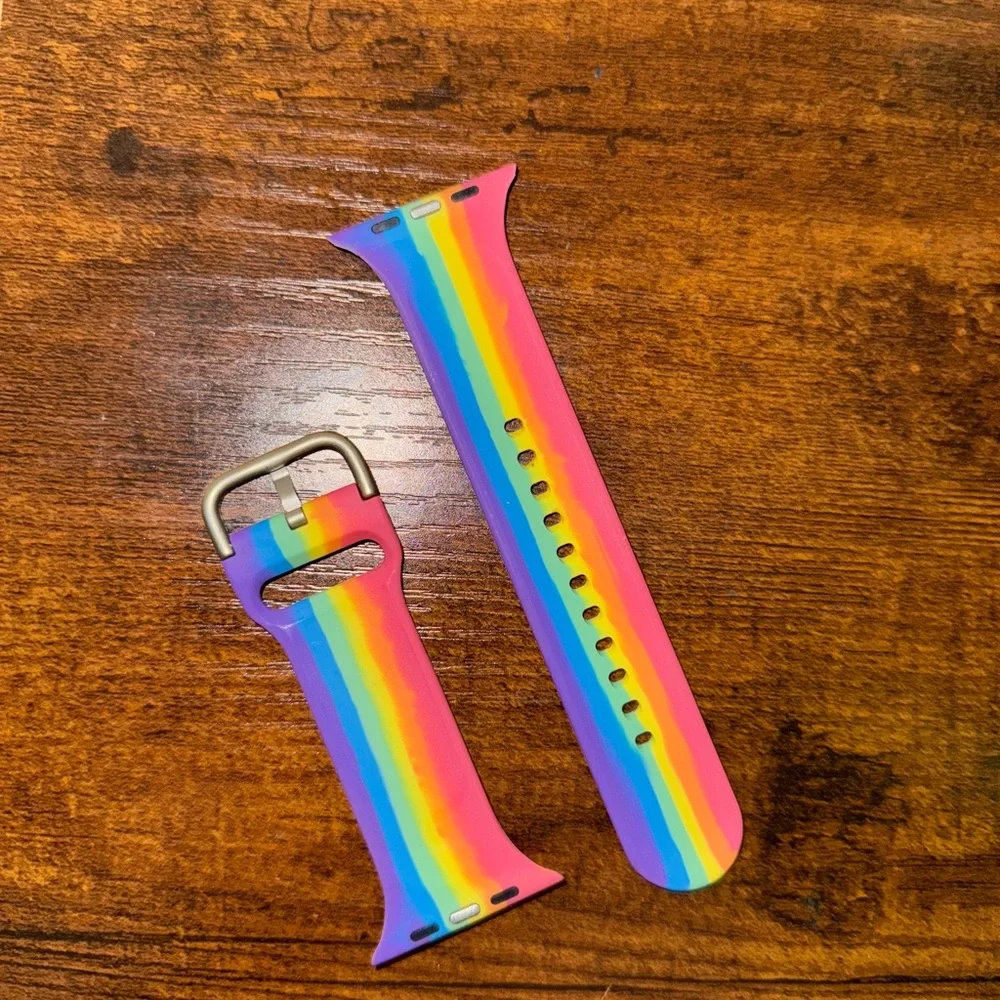 Rainbow Striped Watch Band
